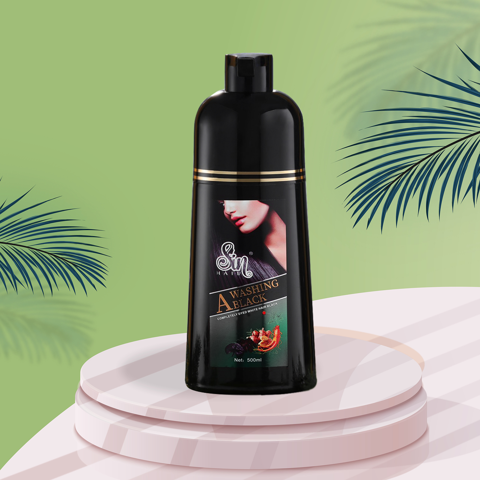 Dầu gội phủ bạc Sin Hair 500ml phủ màu đen nâu tóc tự nhiên nhân sâm