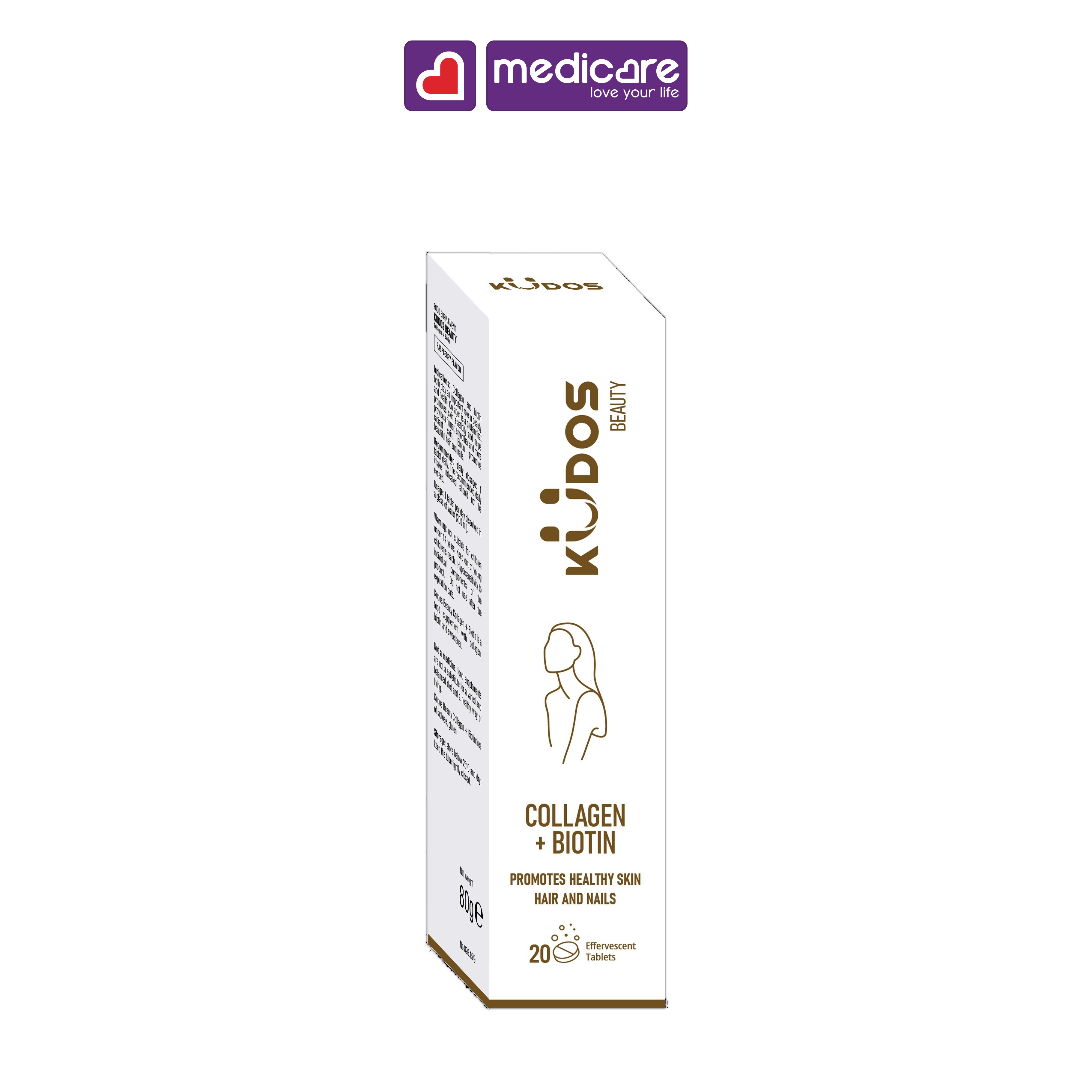 Viên sủi KUDOS Collagen Biotin Hỗ Trợ Đẹp Da, Giúp Tóc, Móng Chắc Khỏe Tuýp 20 viên