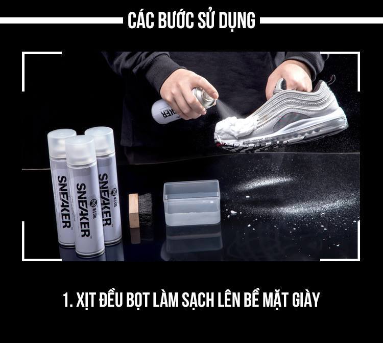 Bình Xịt Bọt Tuyết Vệ Sinh Giày Sneaker | Chai Tẩy Trắng , Tẩy Ố Vàng Sneaker 9306