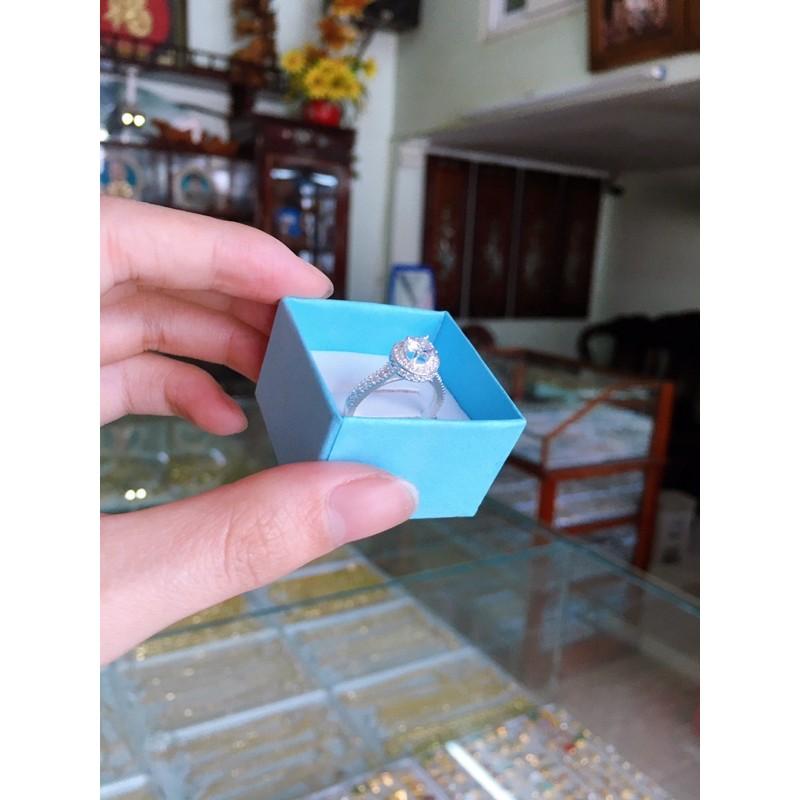 Nhẫn nữ bạc ta đính đá cao bạc nguyên chất