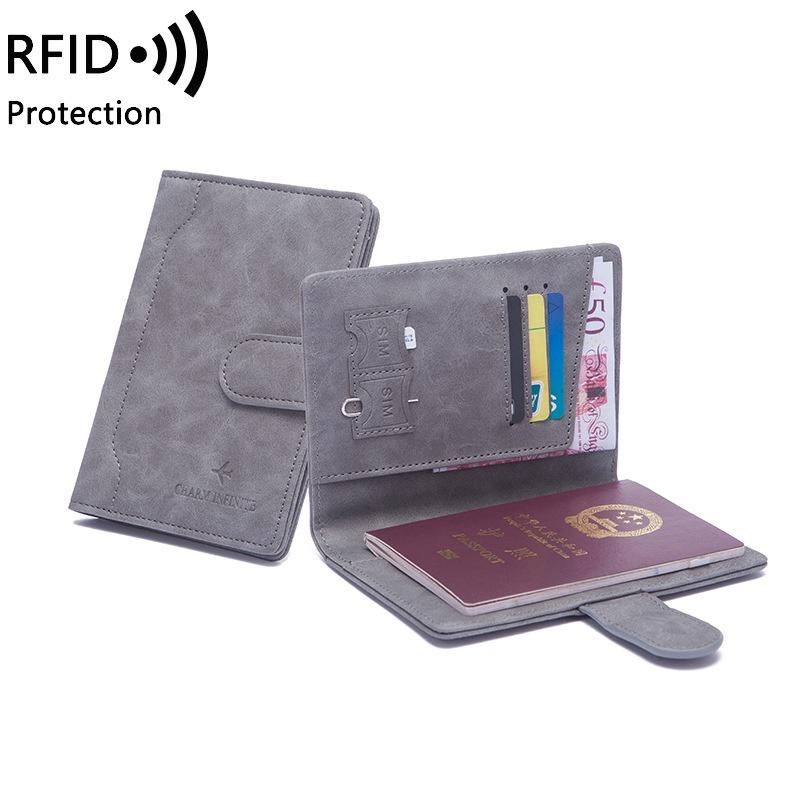 Ví da đựng hộ chiếu, visa đa năng công nghệ RFID chống trộm có ngăn đựng sim cao cấp có khóa nam châm PP6 - Rockcow