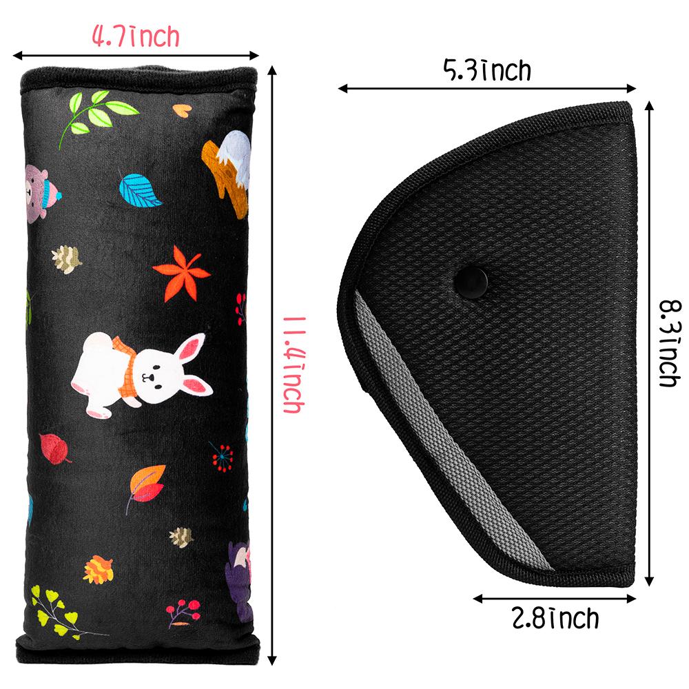 4 Động Vật Dây An Toàn Gối Dây An Toàn Xe Hơi Có Với Kẹp Điều Chỉnh Vai Đai An Toàn Kèm Dây Đeo Gối Tựa Đầu Cho trẻ Em