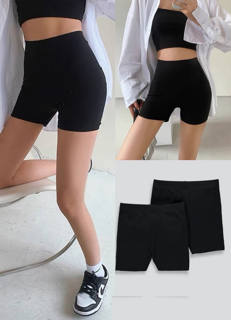 Quần legging đùi biker short lửng dáng ngắn nữ mùa hè chất cotton mát co giãn mềm mại