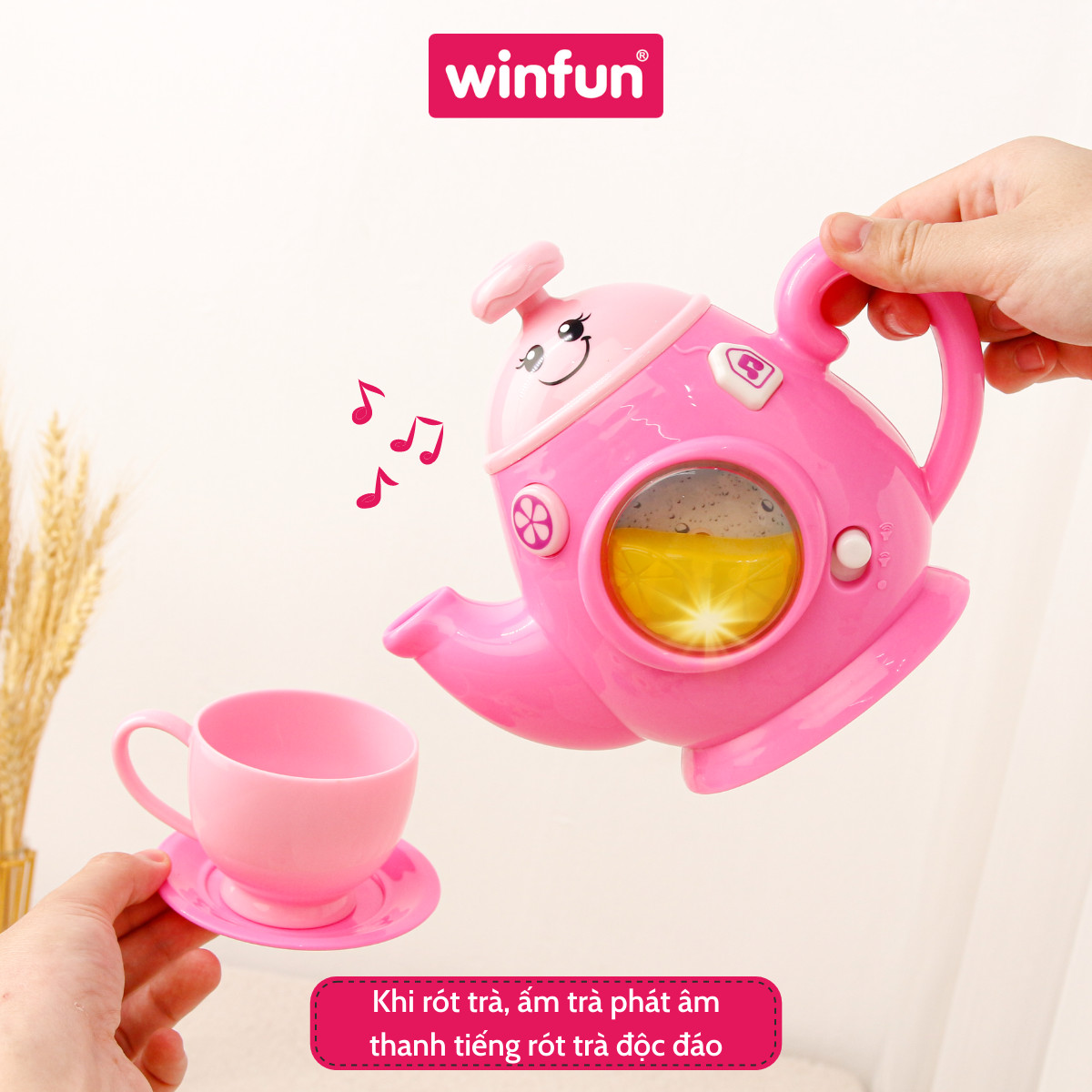 Đồ Chơi Ấm Trà Có Nhạc Hồng 0754 Hiệu Winfun