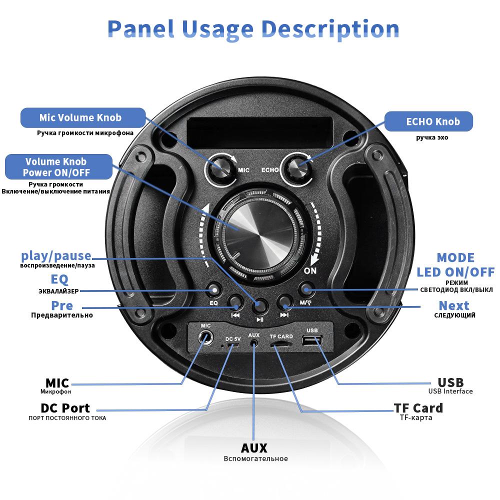 Điện thoại di động Bluetooth loa màu đèn LED đèn không dây Hộp âm thanh nhỏ Hifi Stereo di động loa loa loa