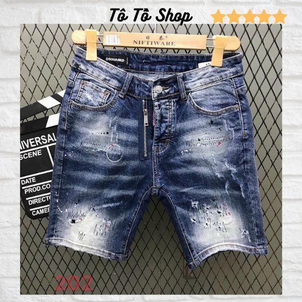 Quần Short Nam Rách️️ Quần Short Bò Nam Cao Cấp - Sọt Jean Co Giãn Mẫu Mới Hàng VNXK Tô Tồ Shop QSJN05 -Mã 218