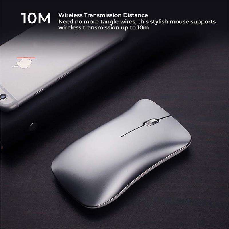 PM9 Hợp Kim Nhôm Chuột Không Dây Sạc Yên Tĩnh Văn Phòng Trò Chơi Dễ Thương Cho MacBook ASUS Lenovo Laptop
