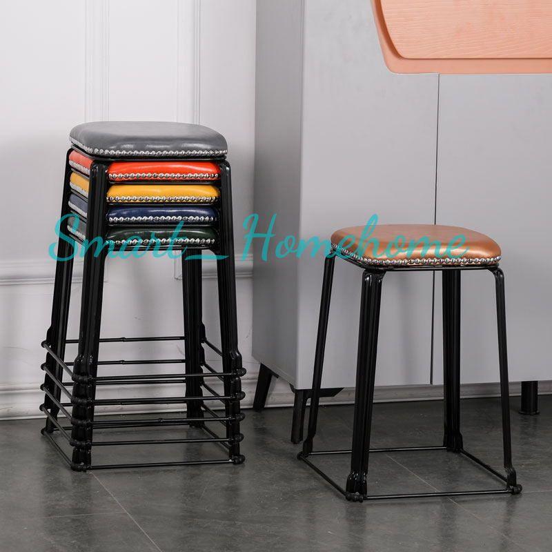 Ghế đẩu mỹ thuật bọc da cao cấp chân thép chắc chắn- có thể xếp chồng gọn gàng tiết kiệm diện tích