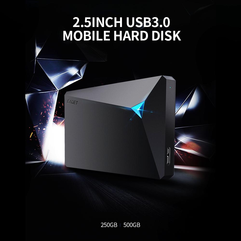 Ổ cứng di động 500GB USB 3.0 Tốc độ cao 5400 vòng / phút chống sốc cho máy tính xách tay PC EAGET G20 2.5 inch