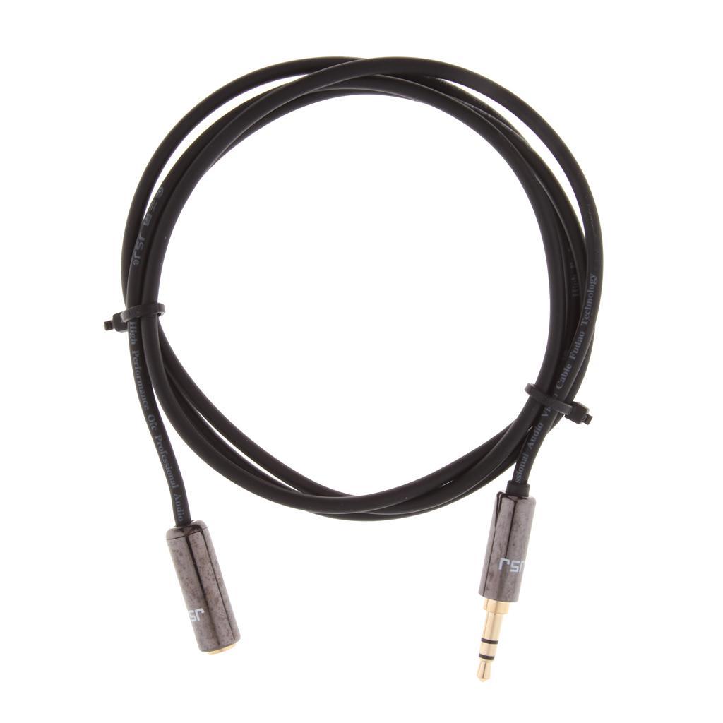 3.5mm Male to Female Auxiliary Stereo Audio Headphone Jack AUX Cable 0.5m