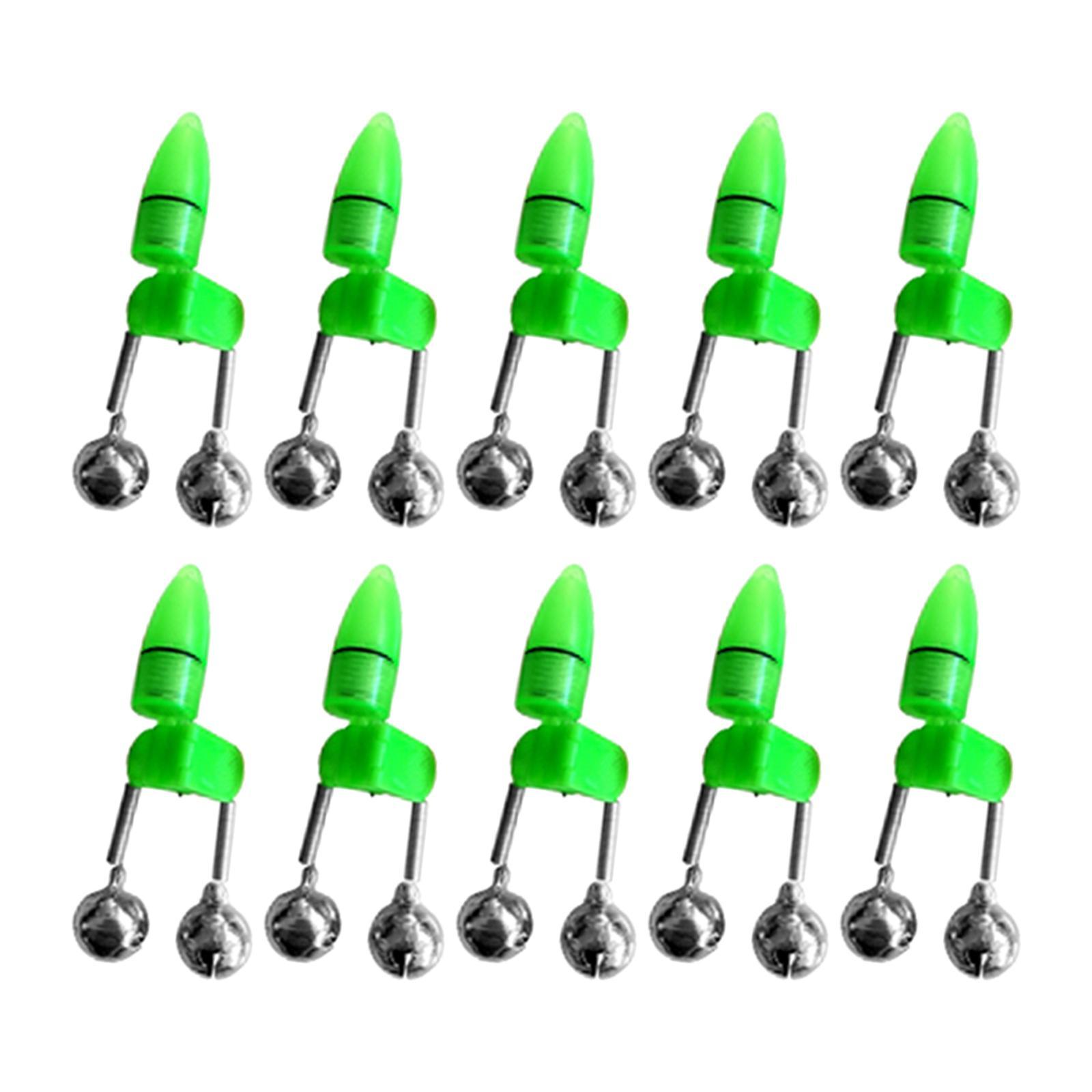 10x Dual Bells  Fishing Rod Alarm Clip Tackle Fishing Bite Alarm Lights Loud Sound Bite Lure Alarm Fishing Rod Bells for Fishing Supplies