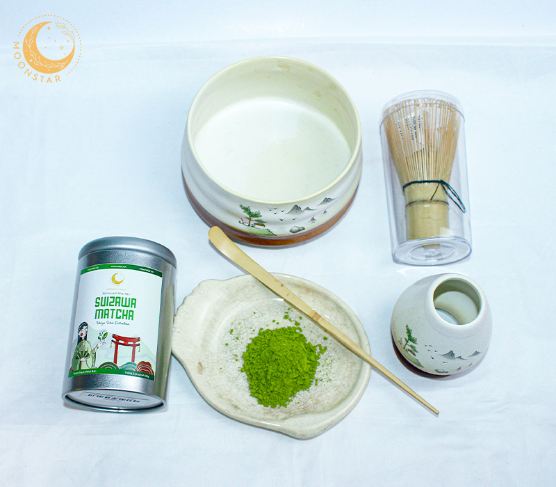 Hộp Trà Bột Matcha Nhật Bản Suizawa Matcha Moonstar Nguyên Chất Nhập Khẩu