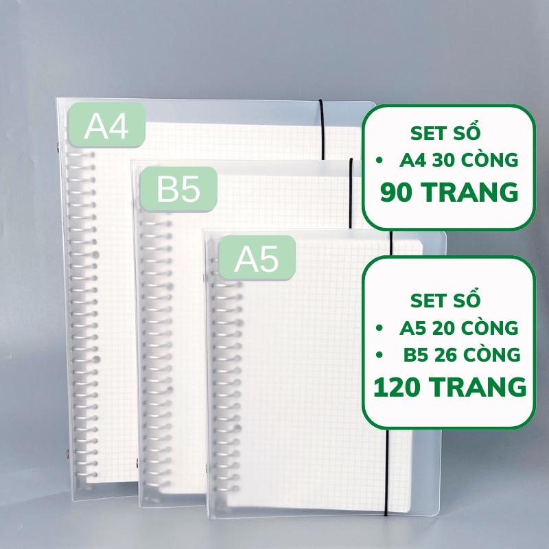 Sổ còng DecorMe binder sổ còng sắt A5 20, 6 lỗ bìa còng Tặng Tab phân trang