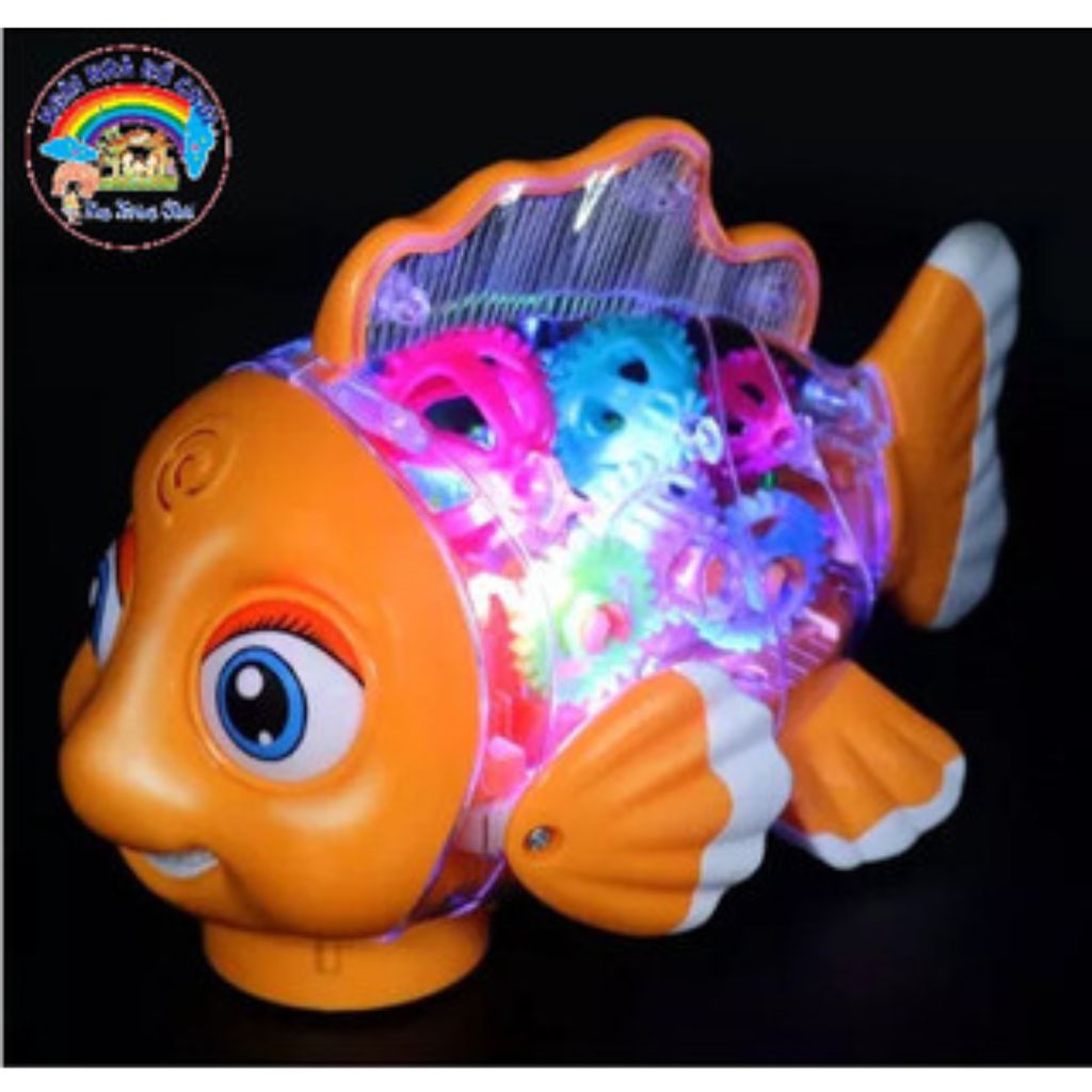 Đồ chơi Cá vàng có nhạc, led phát sáng -Transparent GREAFISH, chạy bằng pin cho bé yêu. Kích thước: 19x 9 x12 ( cm)