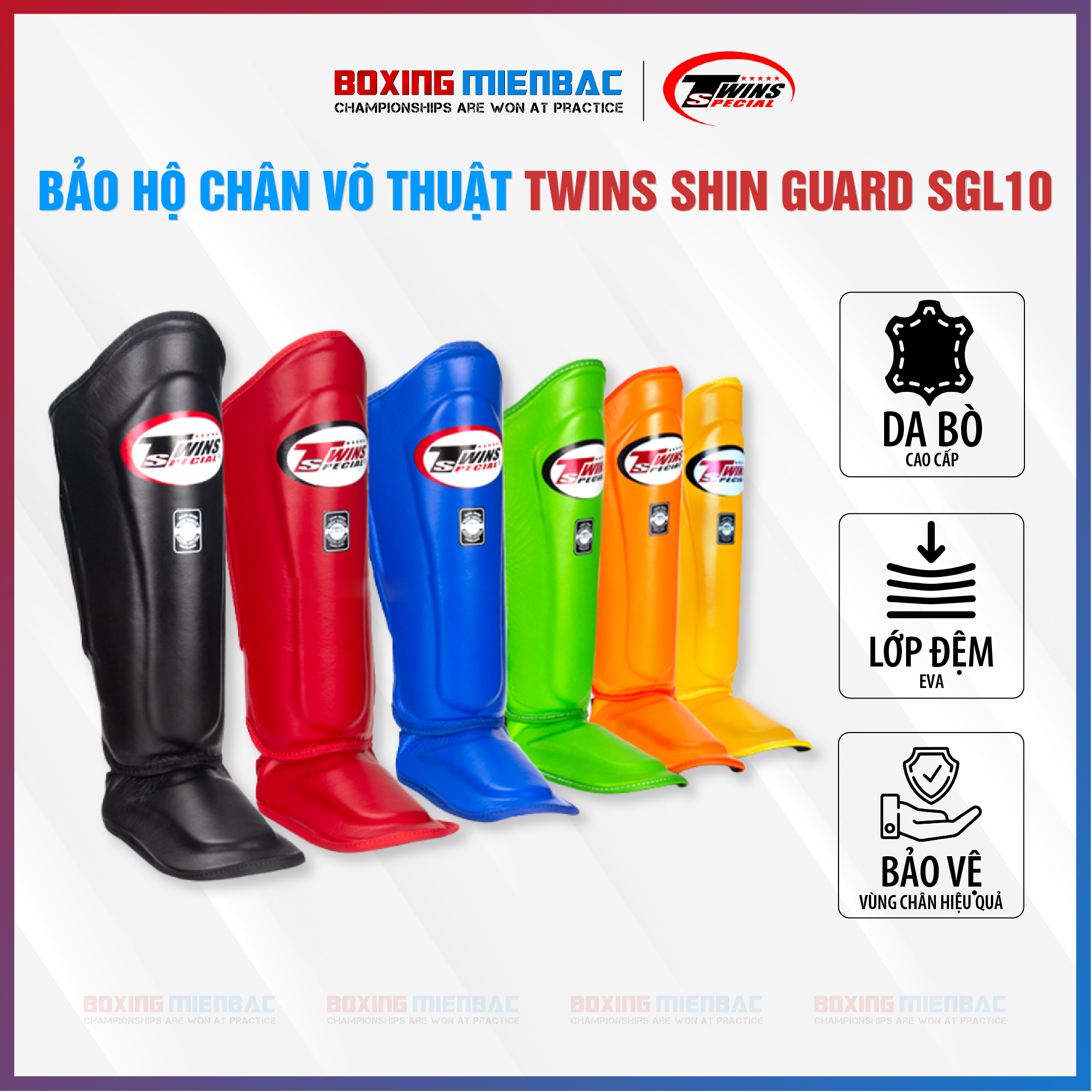 Bảo Hộ Chân MuayThai/ KickBoxing TWINS SGL10 SHINGUARD - MuayThai/ KickBoxing