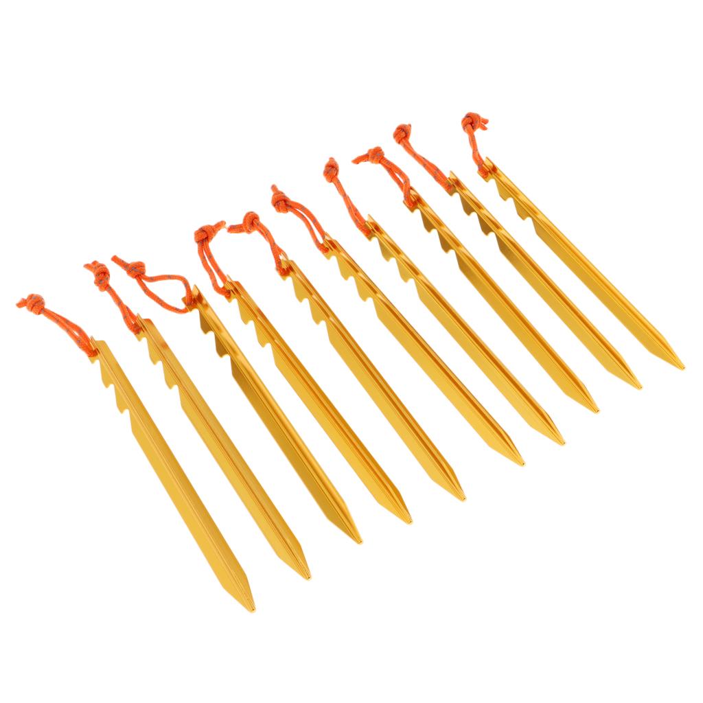 10 Pieces Aluminum Alloy Tent Pegs Stakes Outdoor Camping Accessories