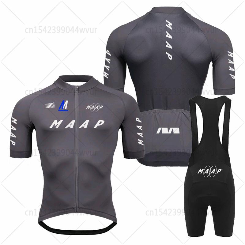 2023 MAAP Bộ Quần Áo Đạp Xe Jersey Bộ Nam Mùa Hè Ngắn Tay Xe Đạp Quần Áo Thoáng Khí MTB Đồng Nhất Xe Đạp Áo Sơ Mi Phù Hợp Với Roupa Ciclismo Color: 8 Size: XS
