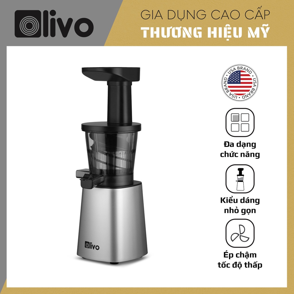 Máy Ép Chậm Olivo SJ210 Làm Kem, Ép Rau Củ Quả, Đậu Nành 3 Trong 1, Ép Kiệt Bã 99% - Hàng chính hãng