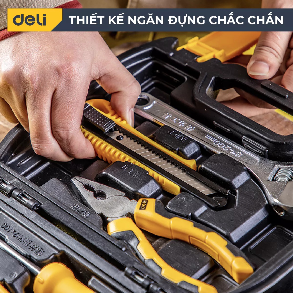 Bộ Dụng Cụ Sửa Chữa Đa Năng 116 Chi Tiết Deli Cao Cấp Chính Hãng - Sử Dụng Nhiều Mục Đích, An Toàn, TIện Lợi