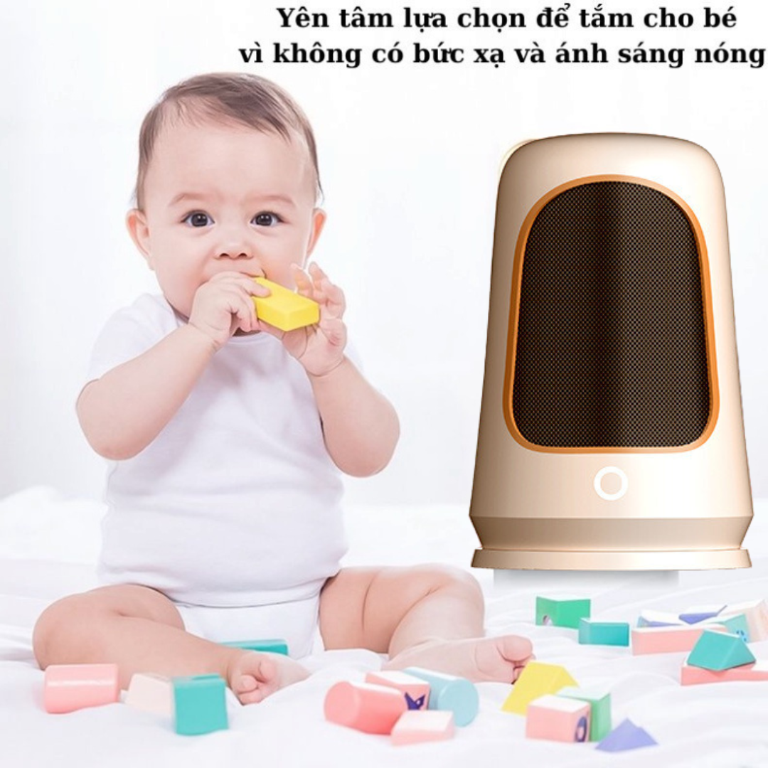 Quạt sưởi ấm mini N2, Máy sưởi để bàn, phòng ngủ, an toàn, chống khô da, làm ấm nhanh, chất liệu cao cấp - Hàng chính hãng