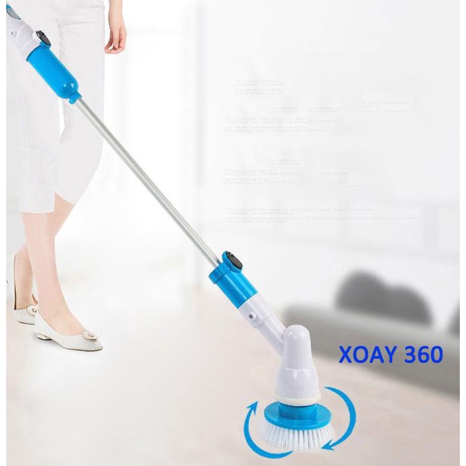 Máy Cọ Rửa Nhà Vệ Sinh Điện Cán Dài 3 Đầu Thay Thế Xoay 360 Độ, Cọ Toilet, Nhà Tắm