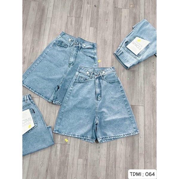 Quần short jean nữ 2 cúc eo, lưng cao siêu đẹp thời trang Banamo fashion jean nữ 2 cúc eo 662