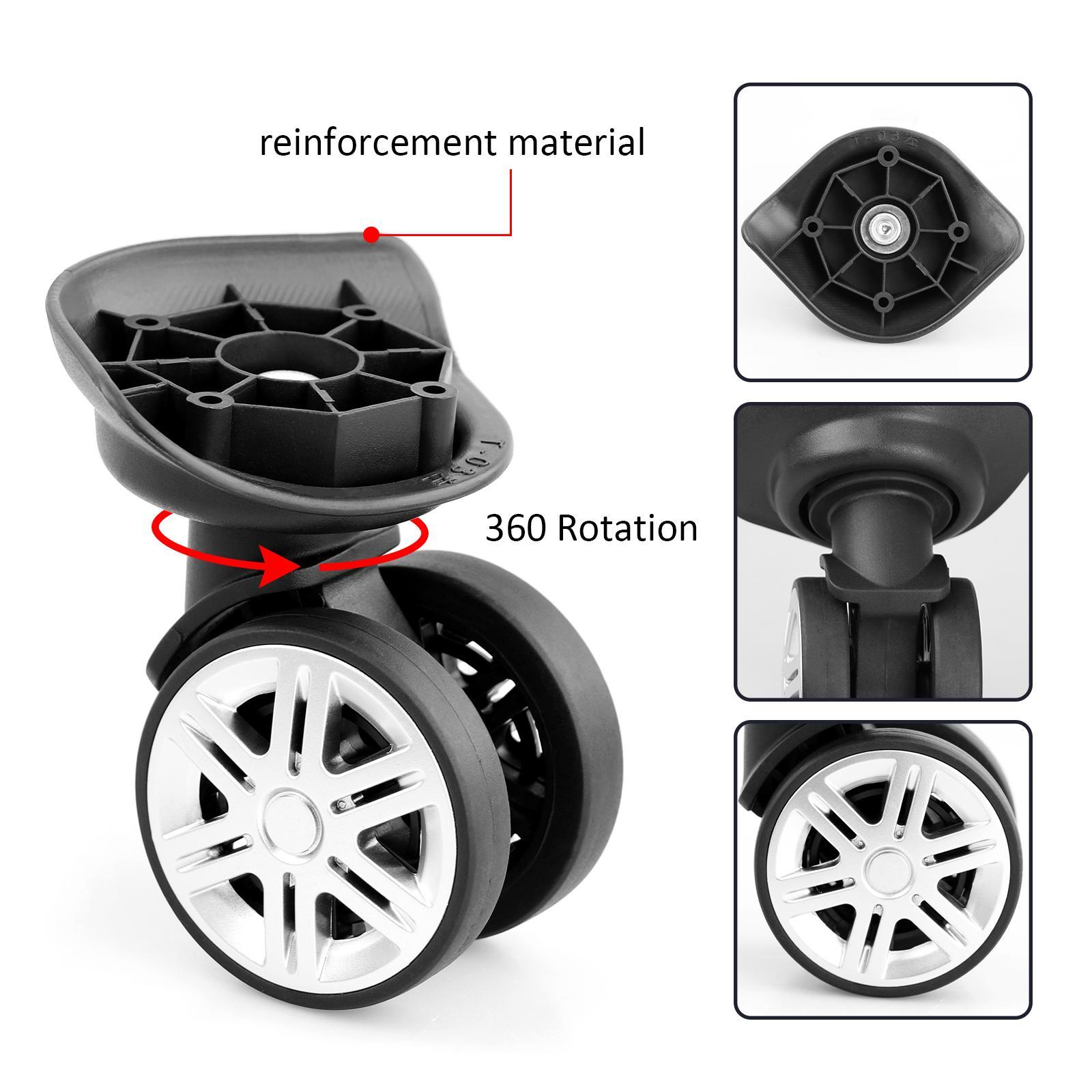 Luggage Suitcase Wheels Quiet Hole Pitch 1.3 inch Replacement Luggage Wheels