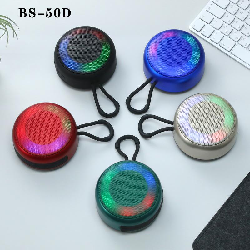 Loa bluetooth BS-50D mới được ưu đãi nhất không dây loa siêu trầm ánh sáng mini di động ngoài trời thẻ âm thanh nhỏ di động
