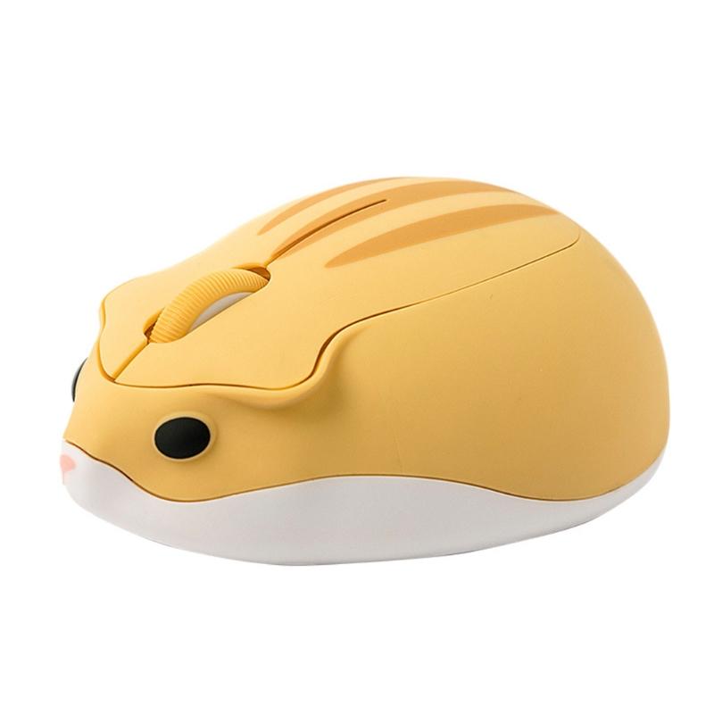 57EC Chuột Quang Không Dây 2.4G Wireless Dễ Thương Hamster Hoạt Hình Chuột Máy Tính Công Thái Mini 3D