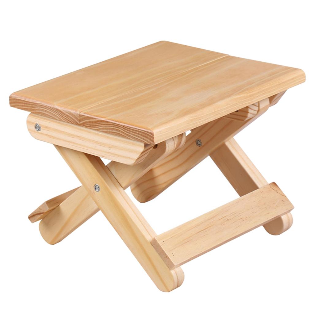 Foldable Small Wood Stool Heavy Duty Fishing Chair Seat for Kids Adults