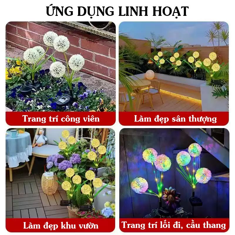 Đèn Trang Trí Năng Lượng Mặt Trời Bồ Công Anh, Sử Dụng Năng Lượng Tự Nhiên, Trang Trí Sân Vườn - DA3000