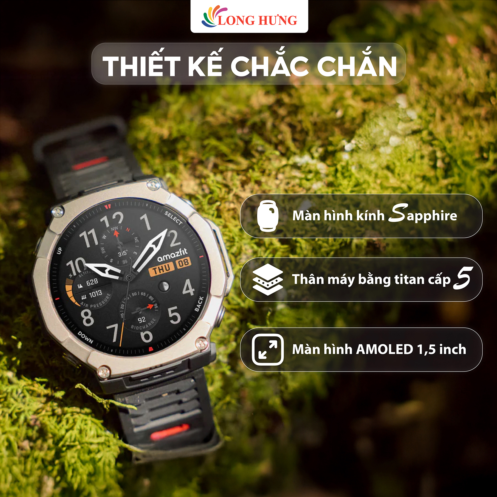 Đồng hồ thông minh Amazfit T-Rex Ultra 2 A2550 - Hàng chính hãng