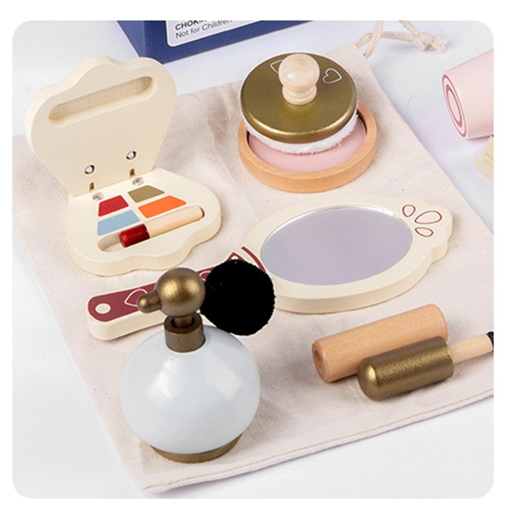 Makeup Kit Simulation Nail Polish Blush Comb Assorted Wooden Cosmetic Set