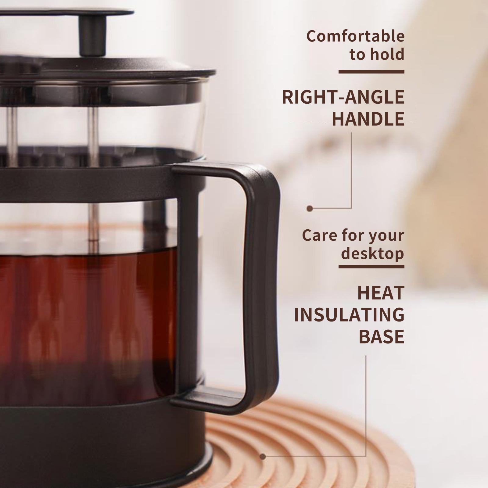 Máy Pha Cà Phê French Press Thủy Tinh Chịu Nhiệt Với 4 Bộ Lọc Dung Tích 350Ml