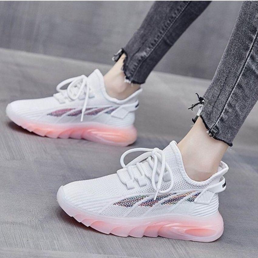 Giày Sneaker Nữ ,Giày Nữ Đế Trong Silicon Mẫu Mới Kiểu Dáng Hàn Quốc Năng Động Cá Tính ,Trẻ Trung GTTN24