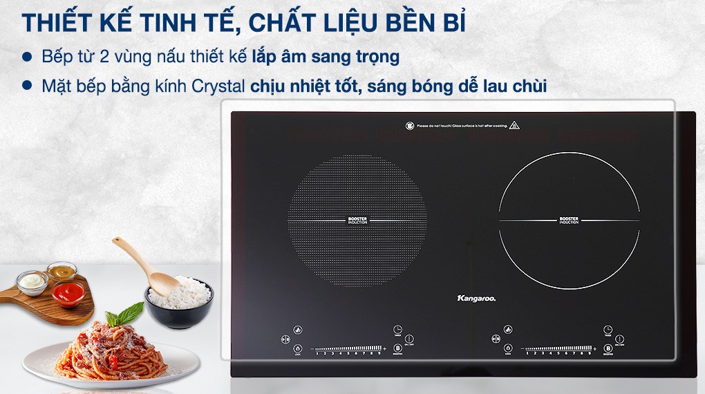 Bếp từ đôi lắp âm Kangaroo KG855i - Hàng chính hãng