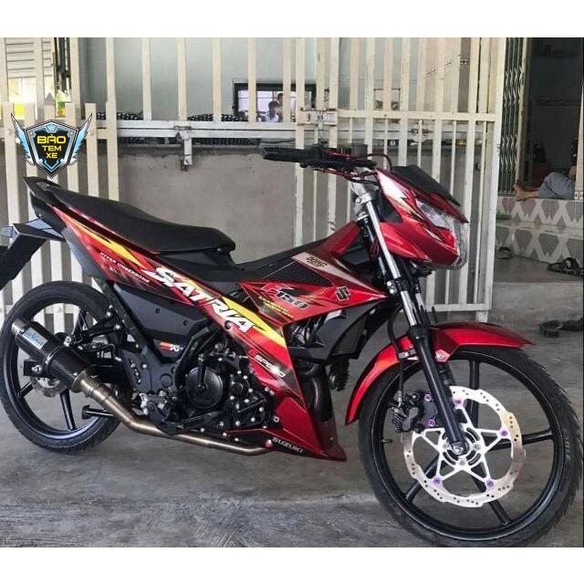Tem rời dán xe satria fi dán xe đỏ