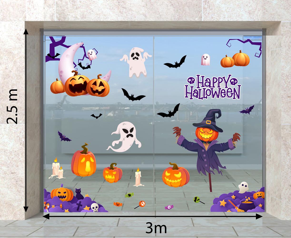 DECAL TRANG TRÍ HALLOWEEN 2023  COMBO SỐ 7