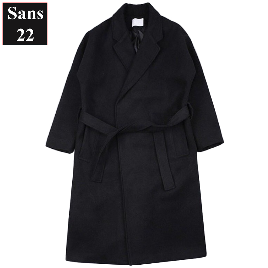 Áo măng tô nam form rộng Sans22 khoác dạ blazer dáng dài mangto hàn quốc đen bigsize to cỡ lớn 3xl 4xl 5xl 80kg 90kg 100kg