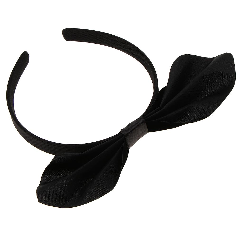 Halloween Party Headband Satin Black Bowknot Hairband Cosplay Costume Props
