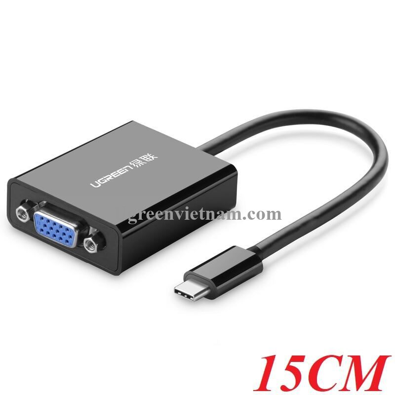 Cáp chuyển đổi USB Type-C sang VGA Ugreen 20586 Đen-Hàng Chính Hãng