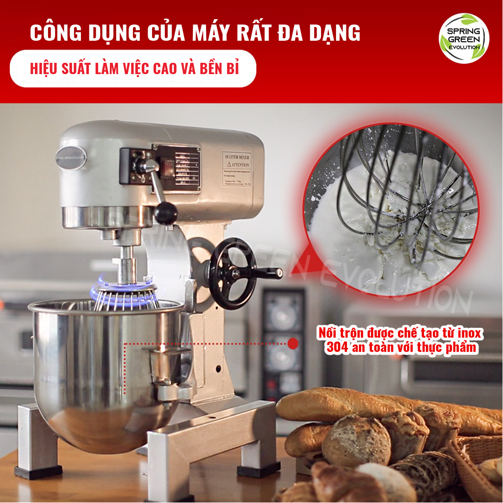 Máy Trộn Thực Phẩm, Máy Đánh Trứng, Máy Nhào Bột EM60 (Loại 60L). Máy Dùng Cho Hộ Kinh Doanh, Gia Đình, Sản Xuất Công Nghiệp.Hàng Nhập Khẩu Chính Hãng Thailand