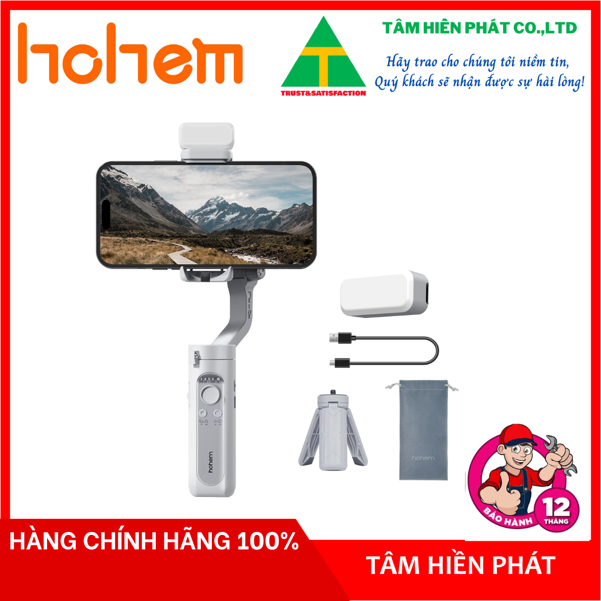 Hohem iSteady XE / XE Kit - Gimbal Tay Cầm Chống Rung Cho Smartphone, Pin Sử Dụng Lên Đến 8 Giờ - Hàng chính hãng - Bảo hành 12 tháng