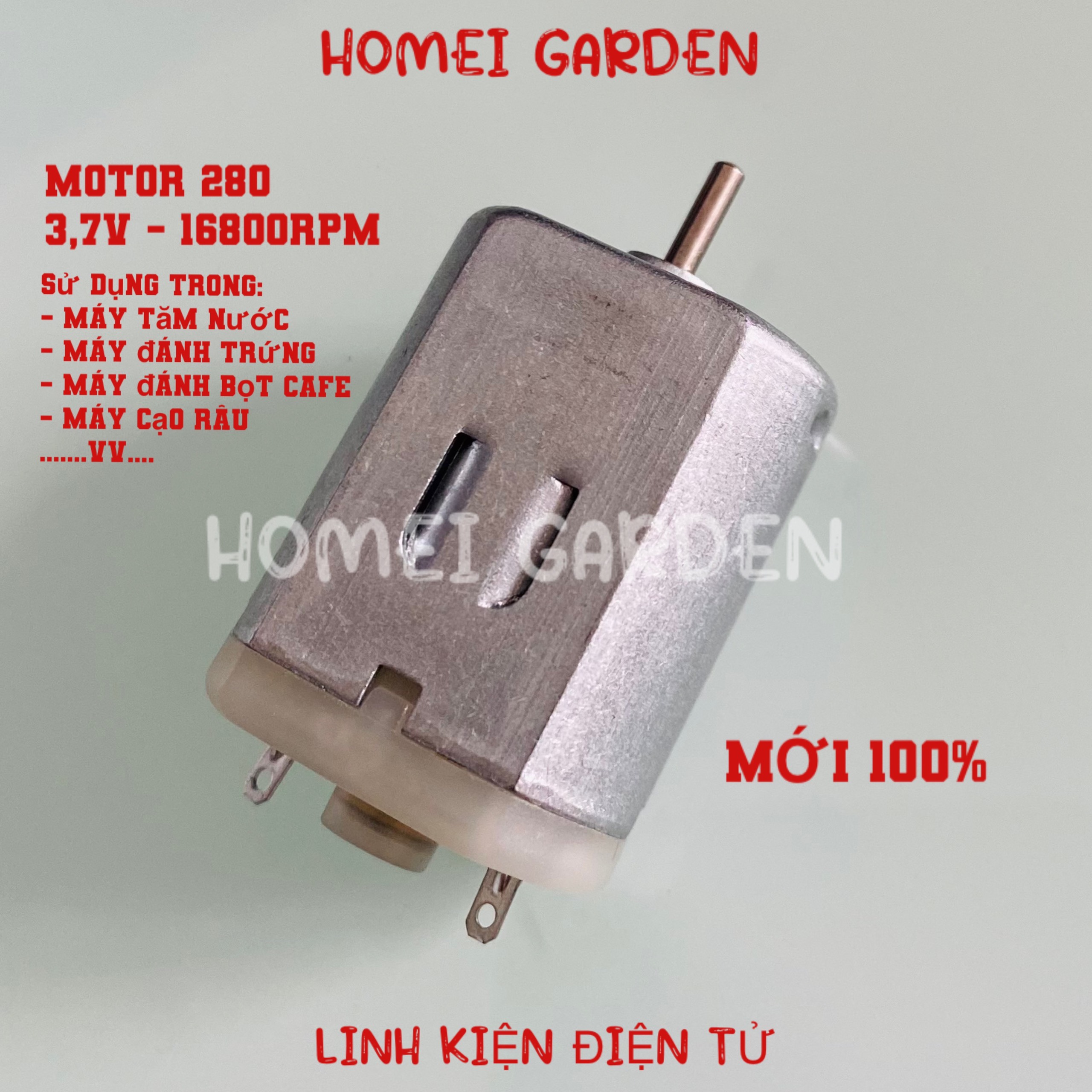 Mô tơ motor 280 3,7V 16800RPM sử dụng cho máy tăm nước, máy đánh trứng, đánh bọt cafe, máy đánh sữa, máy cạo râu