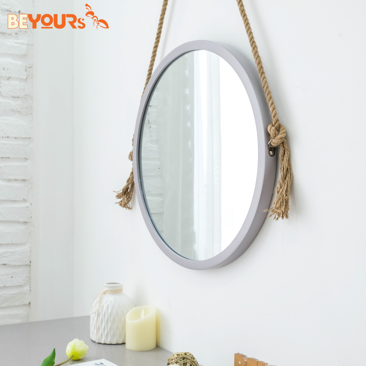 Gương Tròn Soi Treo Tường BEYOURs Khung Gỗ Decor - Mia-Circle-Mirror Trang Điểm - Nội Thất Phòng Khách, Phòng Ngủ