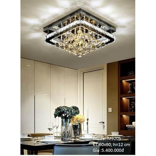 Đèn mâm pha lê ốp trần siêu sáng, 3 chế độ KT 60x60xh20cm - 3 mẫu