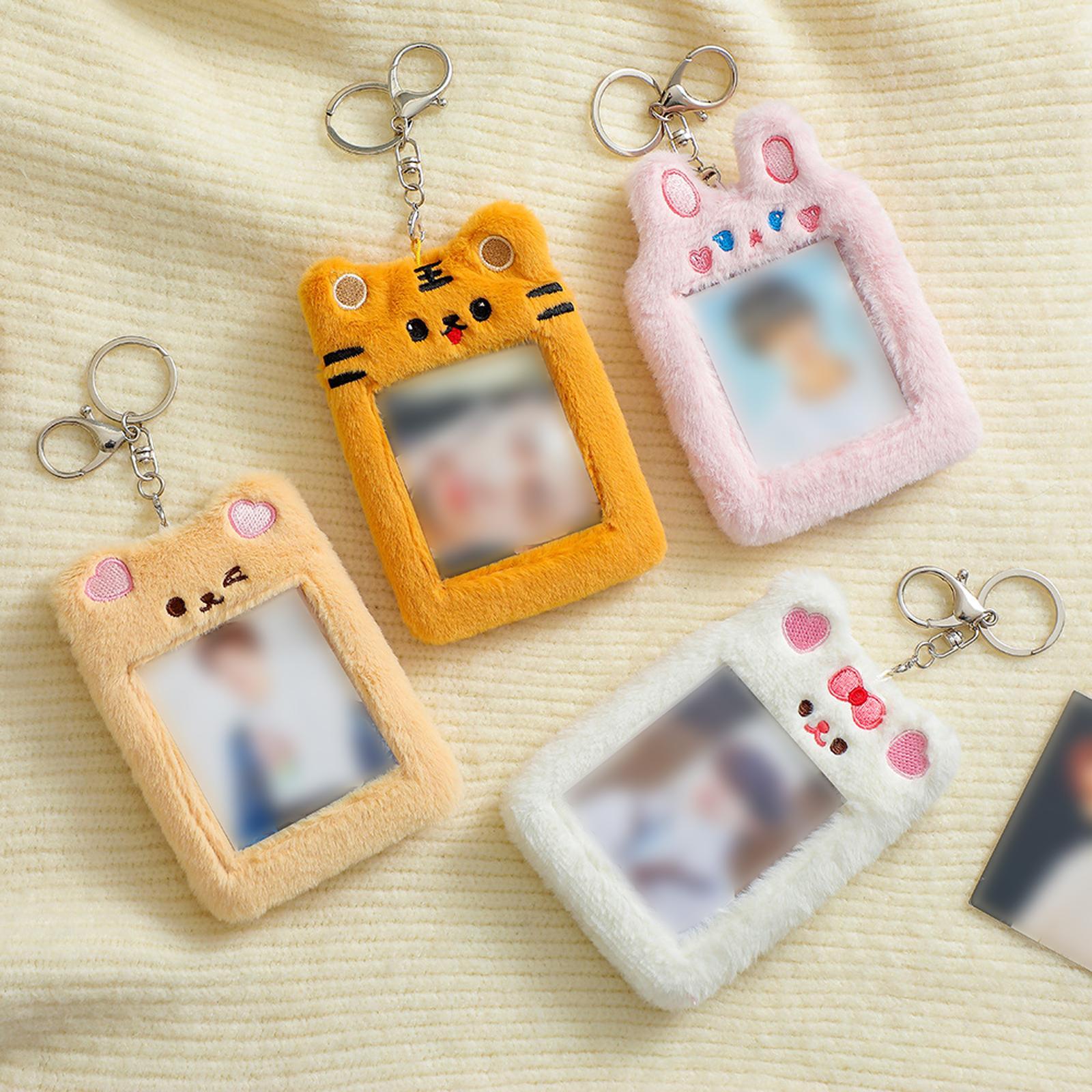Card Holder Pass Case Photo Sleeve Plush Yellow Tiger