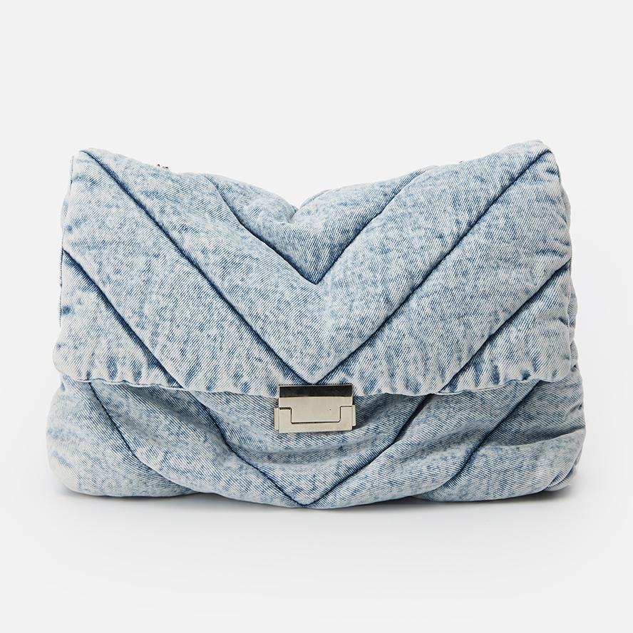 Denim Nữ Túi Quilting Túi Xách Tay Nữ Nữ Chắc Chắn Thời Trang Nữ Túi Đeo Vai Dây Kim Loại Nữ Tất Cao Cổ Vạt Túi Xách Nữ dành Cho Nữ 2020