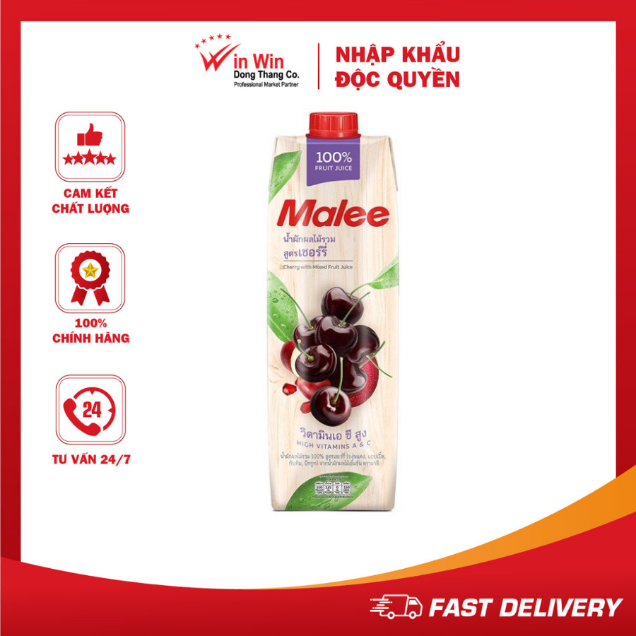 Nước Ép Cherry Và Hỗn Hợp Rau Quả Malee 1L