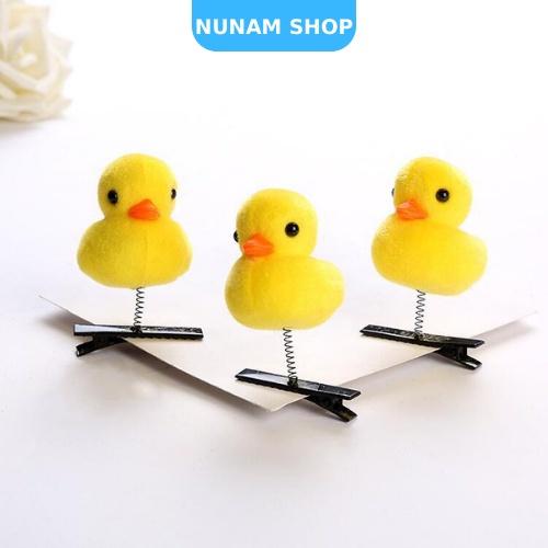 Kẹp tóc lò xo vịt vàng hoặc trái tim đáng yêu xinh xắn Nunam Shop
